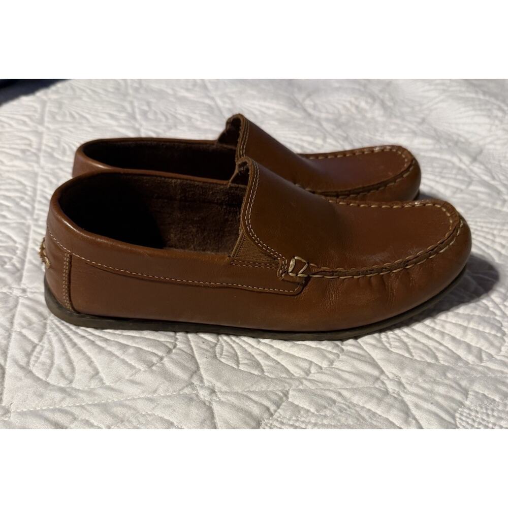 Florsheim Boys Chestnut Brown Leather Slip-On Loafers